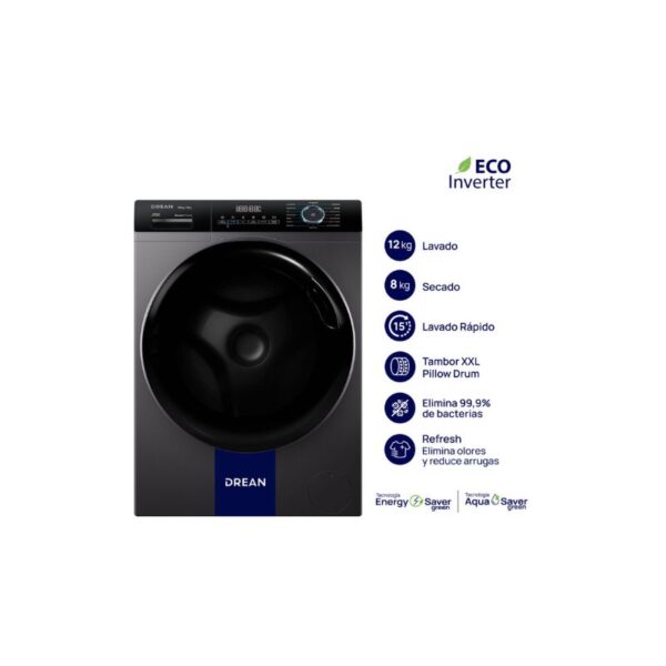 Lavasecarropa Drean 12Kg Lavado 8 Kg Secado 1400RPM Inverter [LSCDR1208SG0] - Image 4
